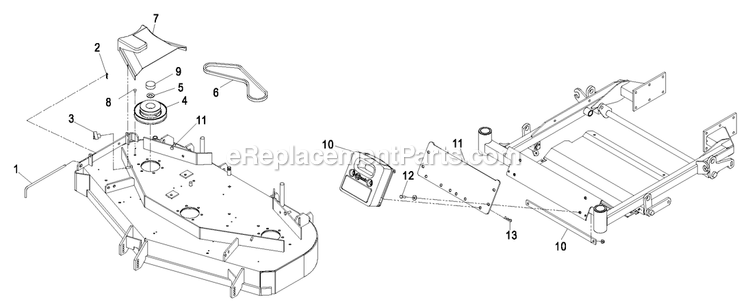 Deck Components And Front Weights (1) Diagram and Parts List for LHPUV4650 (600000-669999)(2006) Exmark Lawn Tractor Accessories
