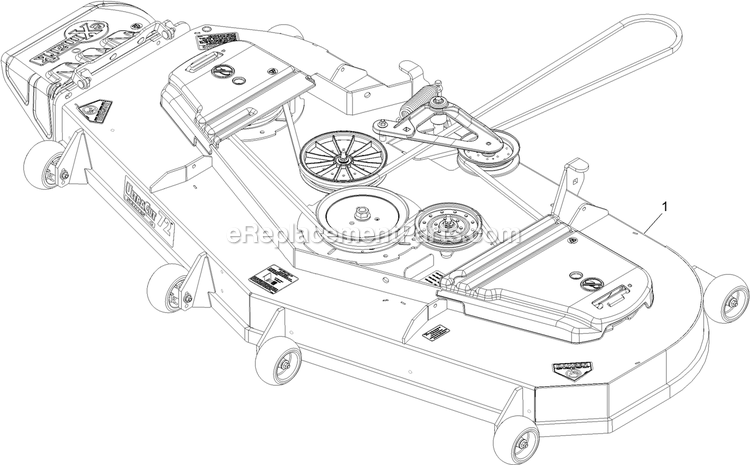 Complete Deck Assembly Diagram and Parts List for LZS801PKA724 (312000000-312999999)(2012) Exmark Lawn Mower