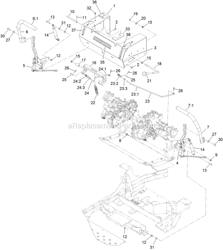 Motion Control Assembly Diagram and Parts List for PNE651GKA48200 (316000000-399999999)(2016) Exmark Lawn Mower
