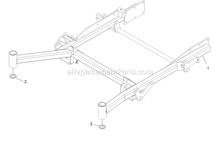 Front Frame Assembly (2) Diagram and Parts List for LZDS902K605 (313000000-313999999)(2013) Exmark Lawn Mower