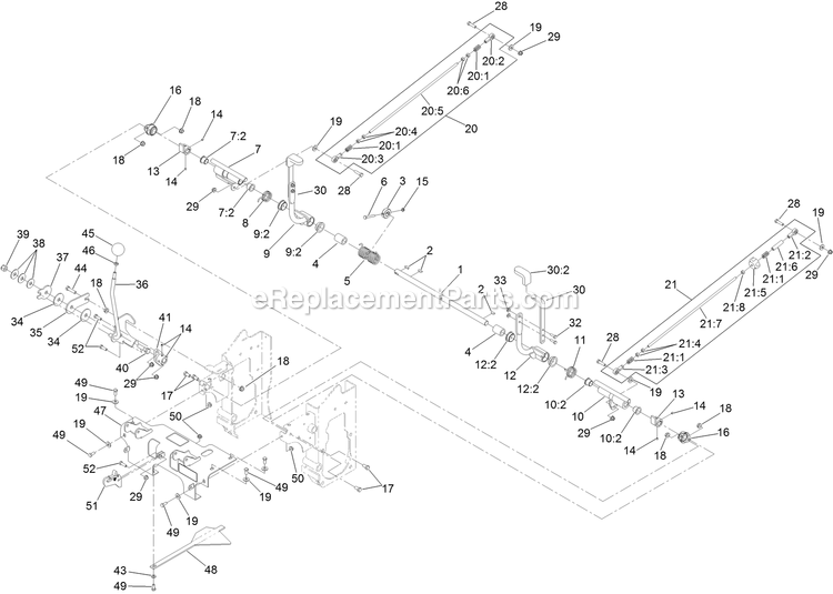 Speed Control Assembly Diagram and Parts List for NVS640CKC42000 (315000000-315999999)(2015) Exmark Lawn Mower