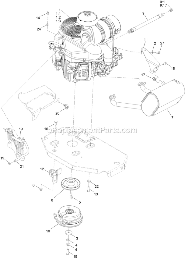 Engine Assembly Diagram and Parts List for LZE730GKA524C2 (400000000-402082299)(2017) Exmark Lawn Mower