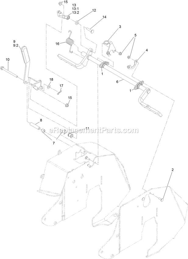Park Brake Assembly Diagram and Parts List for STE600CKA32300 (404314159-406294344)(2019) Exmark Lawn Mower