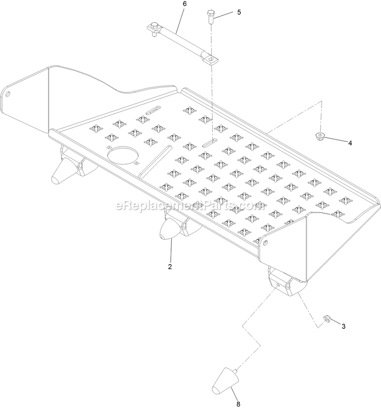 Platform And Rocker Assembly Diagram and Parts List for ARX481CKA30000 (316000000-399999999)(2016) Exmark Aerator