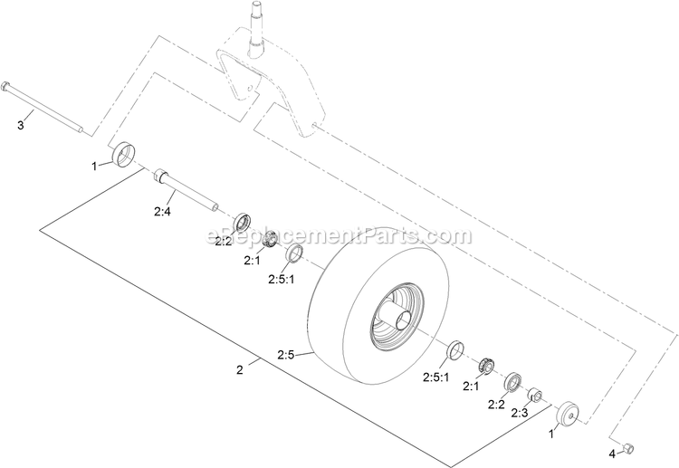 Wheel And Tire Assembly Diagram and Parts List for LZS902DKU605A1 (316000000-399999999)(2016) Exmark Lawn Mower