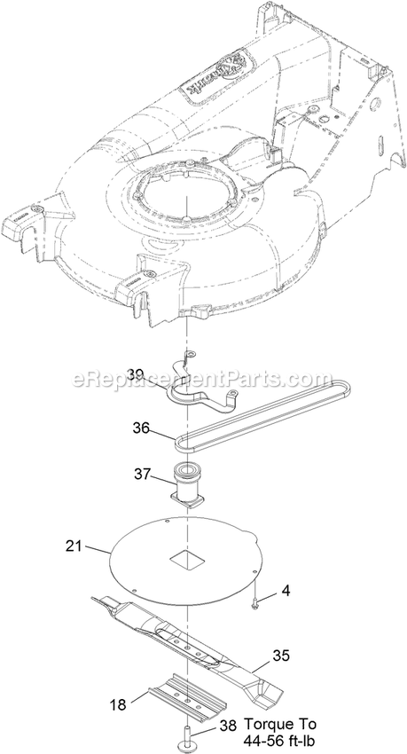 Blade Assembly Diagram and Parts List for ECS180GKA21000 (400000000-402082299)(2017) Exmark Lawn Mower