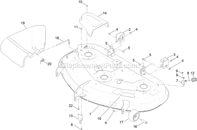 50 Inch Deck Assembly Diagram and Parts List for QTE691KA501 (313000000-313999999)(2013) Exmark Lawn Mower