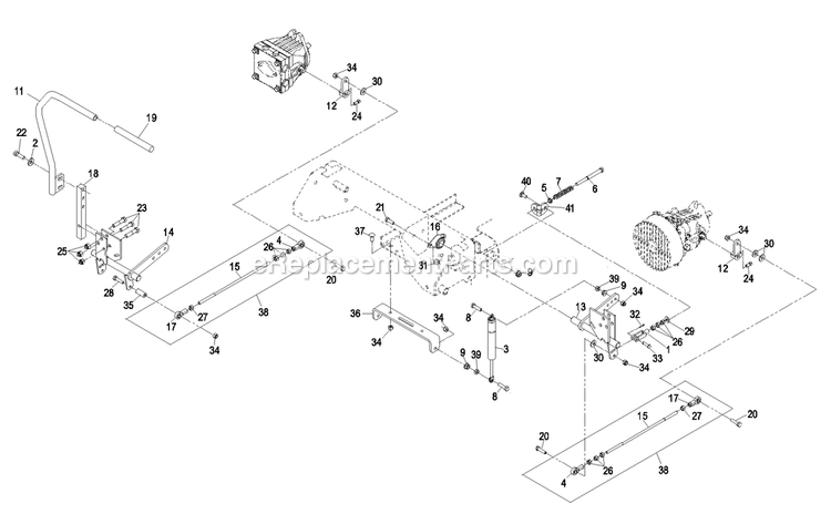 Motion Control Group Diagram and Parts List for LAS25KC604N (720000-789999)(2008) Exmark Lawn Mower