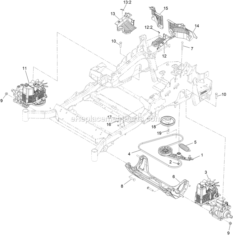 Hydraulic Assembly Diagram and Parts List for LZE740EKC60400 (406294345-408644345)(2020) Exmark Lawn Mower