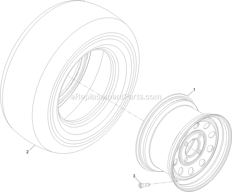 Wheel And Tire Assembly (2) Diagram and Parts List for LZE24KA524 (920000-999999)(2011) Exmark Lawn Mower