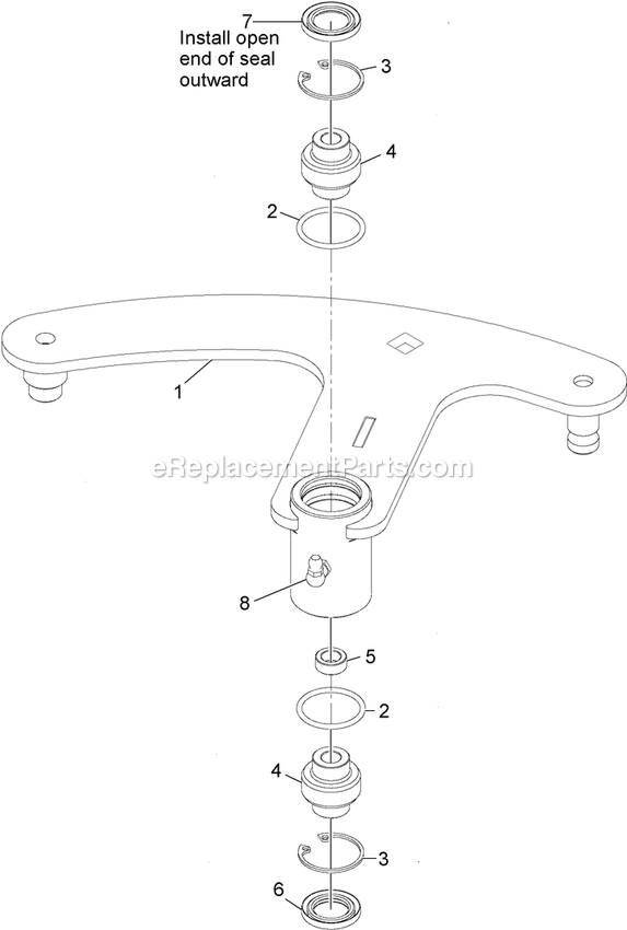 Deck Idler Assembly Diagram and Parts List for TTS541CKA48300 (316000000-399999999)(2016) Exmark Lawn Mower