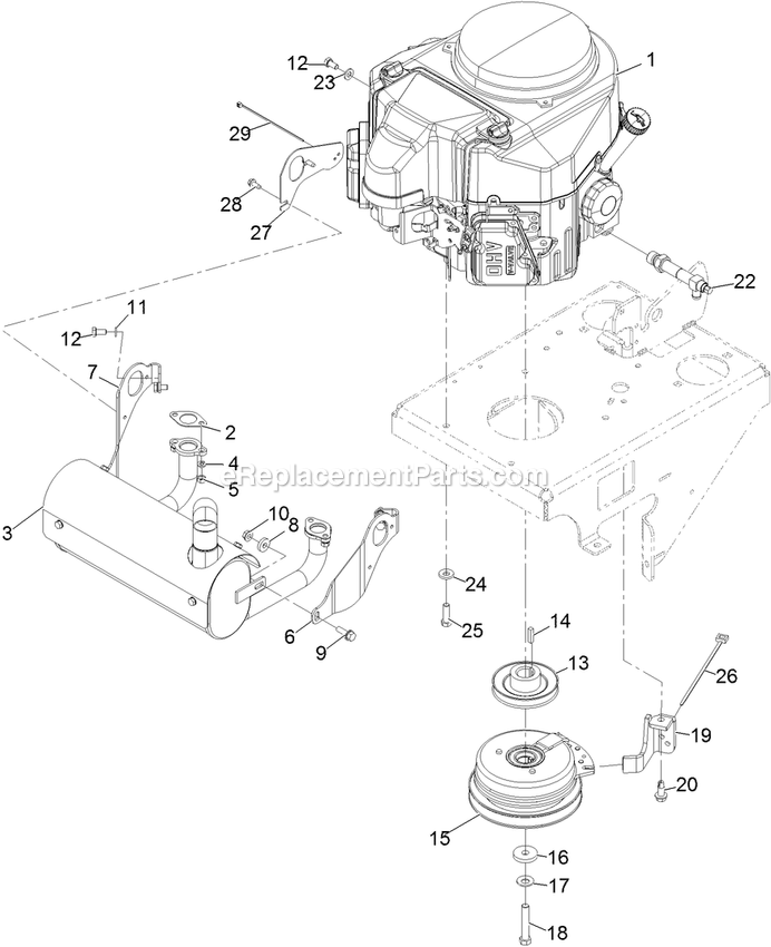 Engine Assembly Diagram and Parts List for VTS541KA363CA (313000000-313999999)(2013) Exmark Lawn Mower
