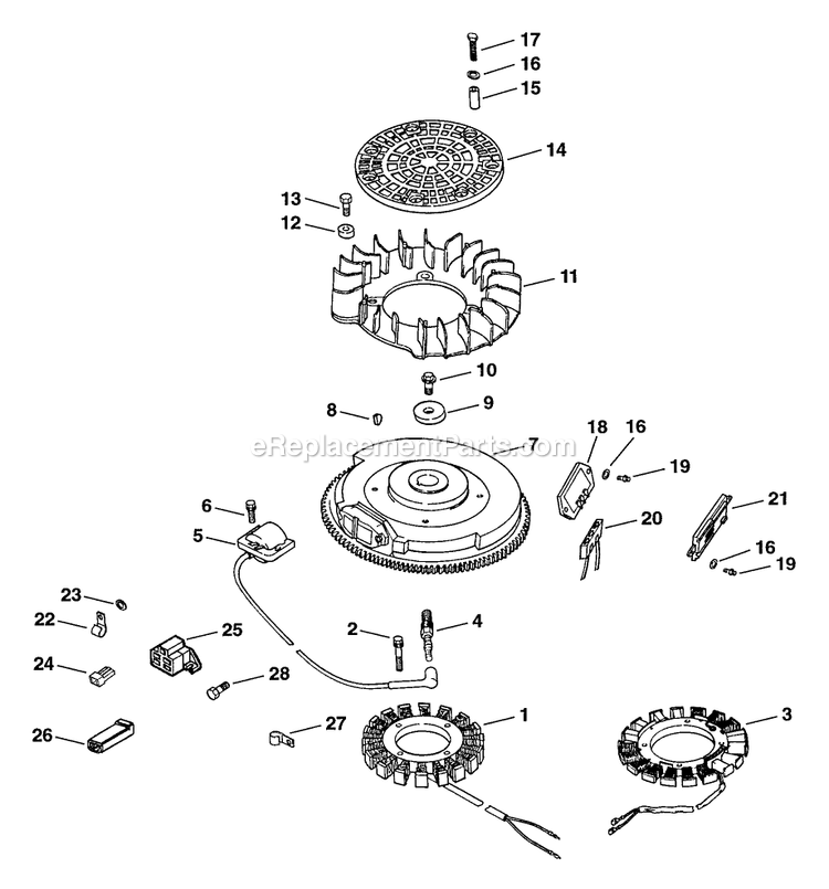 Ignition/Electrical (1) Diagram and Parts List for TR-20KC (102000-114999)(1995) Exmark Lawn Mower