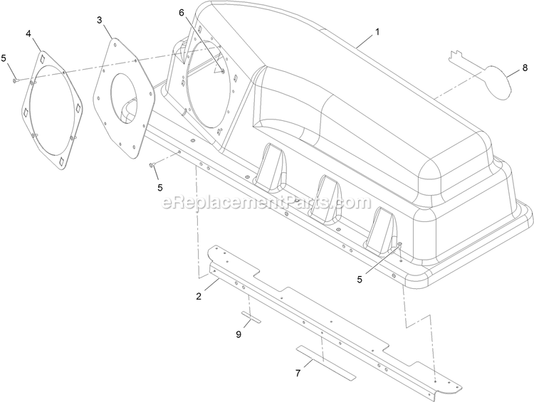 Hood Assembly Diagram and Parts List for 116-5000 (406294345-999999999)(2020) Exmark Lawn Tractor Accessories