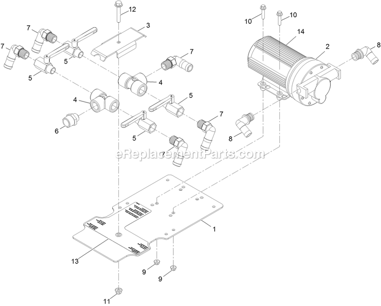 Liquid Valve Assembly Diagram and Parts List for 34233 406912824-999999999 Exmark Sprayer