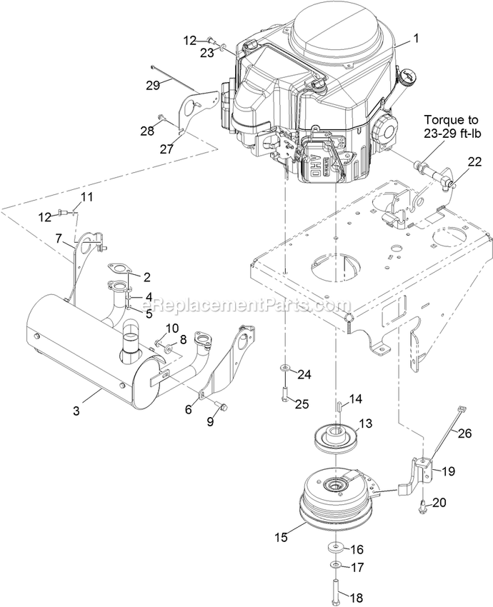 Engine Assembly Diagram and Parts List for VT541KA363CA (312000000-312999999)(2012) Exmark Lawn Mower