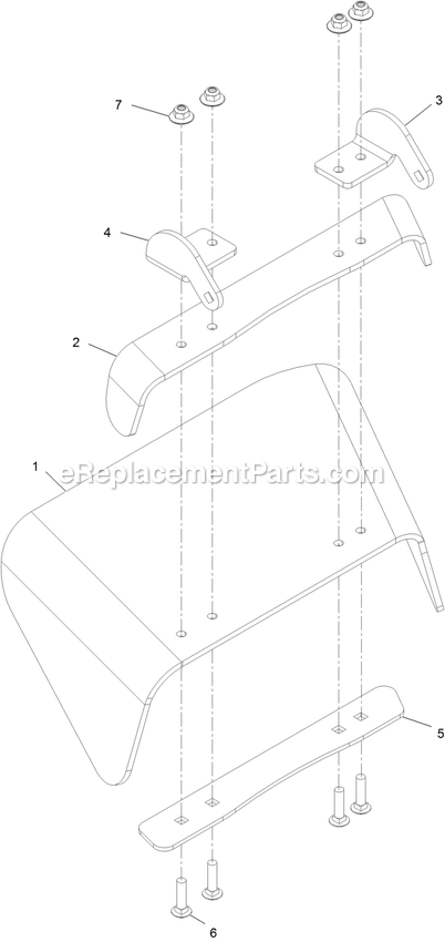 Discharge Deflector Assembly Diagram and Parts List for STE600CKA32300 (404314159-406294344)(2019) Exmark Lawn Mower