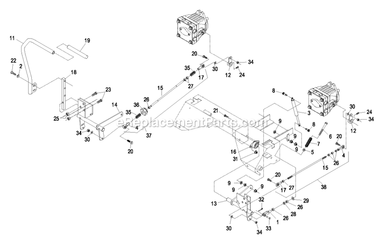 Motion Control Group Diagram and Parts List for LZ27LKA604 (510000-539999)(2005) Exmark Lawn Mower