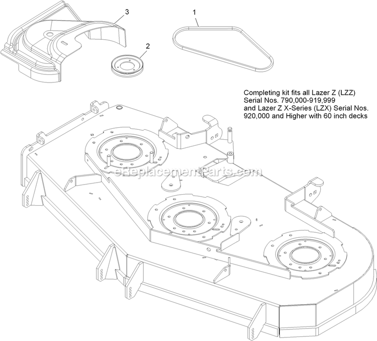 Completing Kit (2) Diagram and Parts List for LZUVQD11 (312000000-312999999)(2012) Exmark Lawn Tractor Accessories
