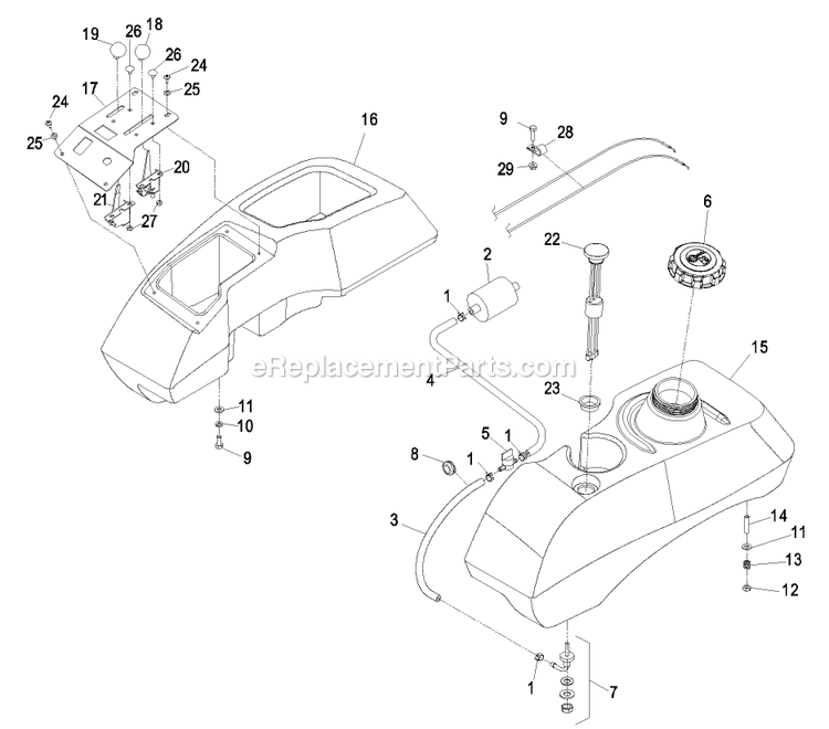 Fuel Group (2) Diagram and Parts List for LCT5219KA (440000-509999)(2004) Exmark Lawn Mower