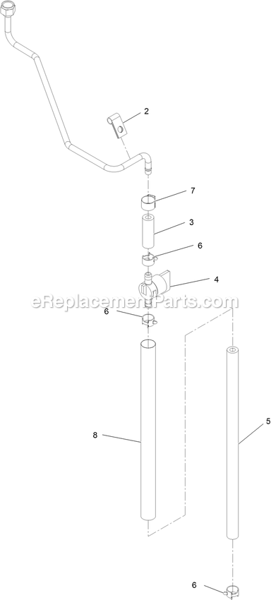 Fuel Line Assembly Diagram and Parts List for STS730AKC52400 (408644346-411294211)(2021) Exmark Lawn Mower