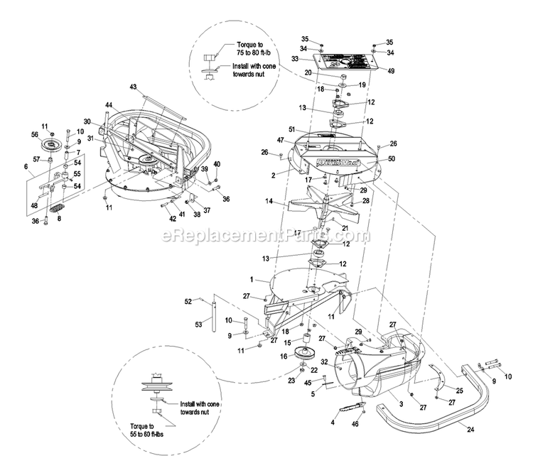 Blower Assembly (1) Diagram and Parts List for LZUVQD7 (790000-849999)(2009) Exmark Lawn Tractor Accessories
