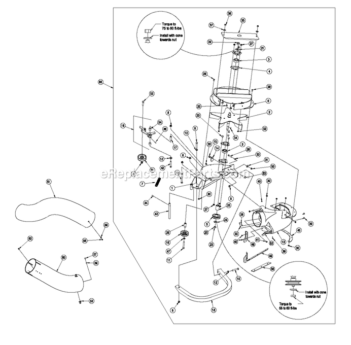 Blower Assembly (2) Diagram and Parts List for UV6672 (600000-669999)(2006) Exmark Lawn Tractor Accessories