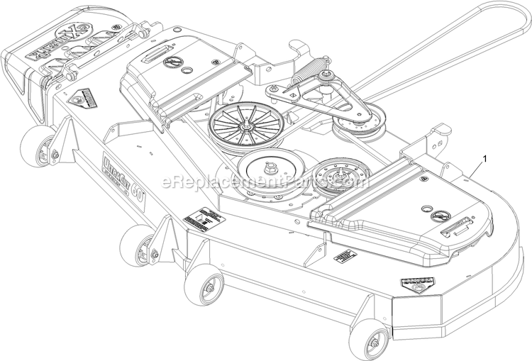 Complete Deck Assembly Diagram and Parts List for LZS749EKC604 (313000000-313999999)(2013) Exmark Lawn Mower