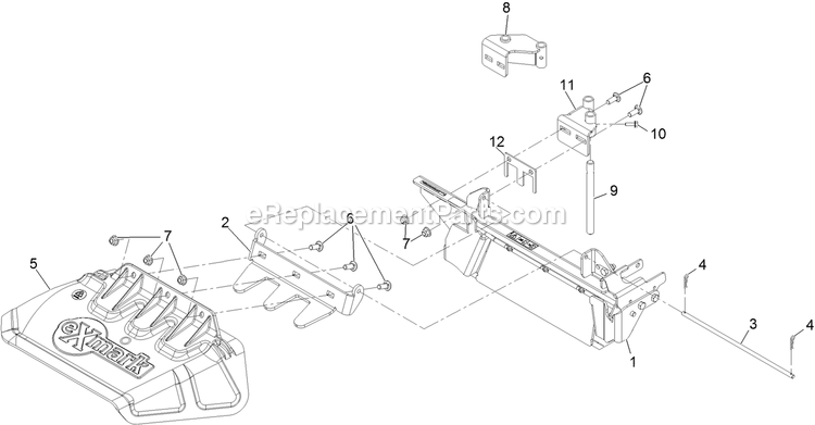 Gate Assembly Diagram and Parts List for 135-5271 2020 Exmark Lawn Tractor Accessories
