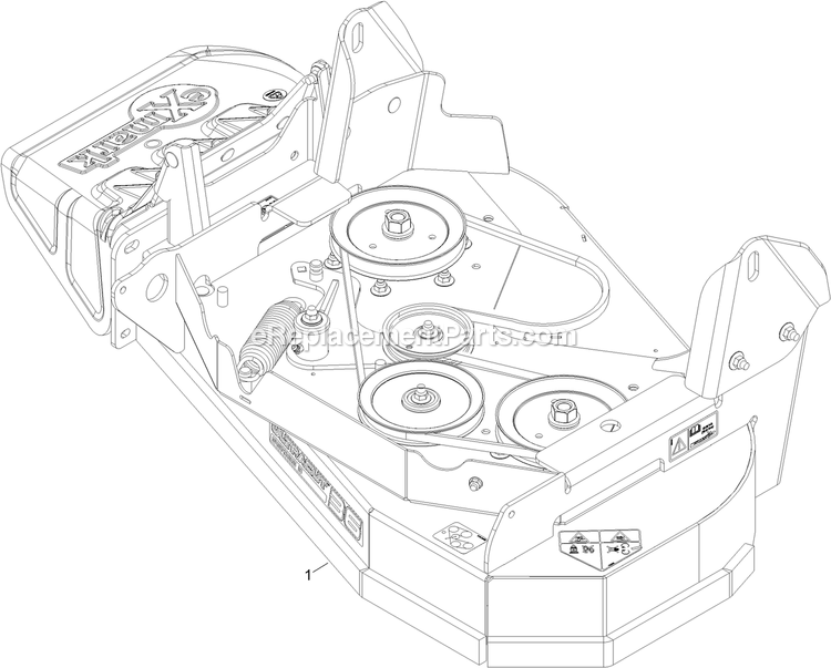 Complete Deck Assembly Diagram and Parts List for VTS541CKA36300 (400000000-402082299)(2017) Exmark Lawn Mower