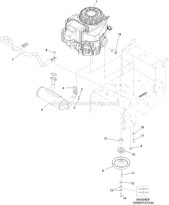 Engine Assembly Diagram and Parts List for MGS481CKA48300 (316000000-399999999)(2016) Exmark Lawn Mower