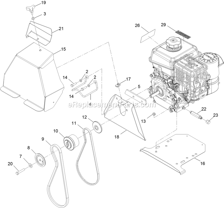 Engine Assembly Diagram and Parts List for BR270KC36 (313000000-313999999)(2013) Exmark Leaf Blower / Vacuum