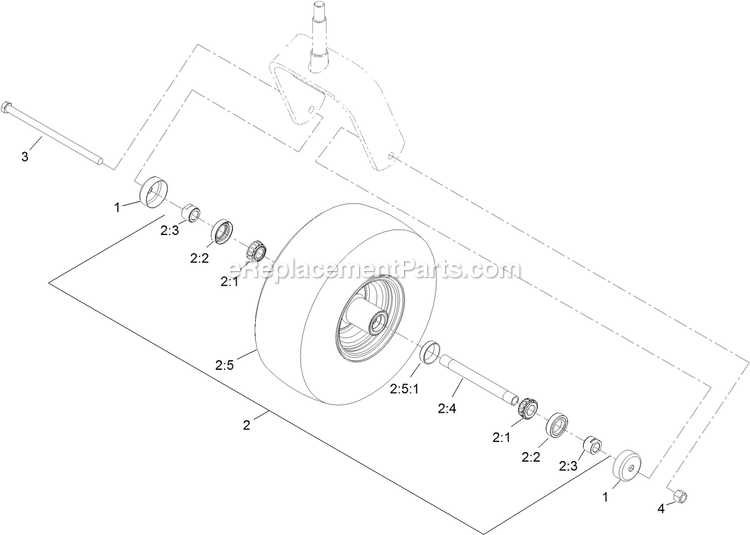 Wheel And Tire Assembly Diagram and Parts List for LZDS902K72RD (314000000-314999999)(2014) Exmark Lawn Mower