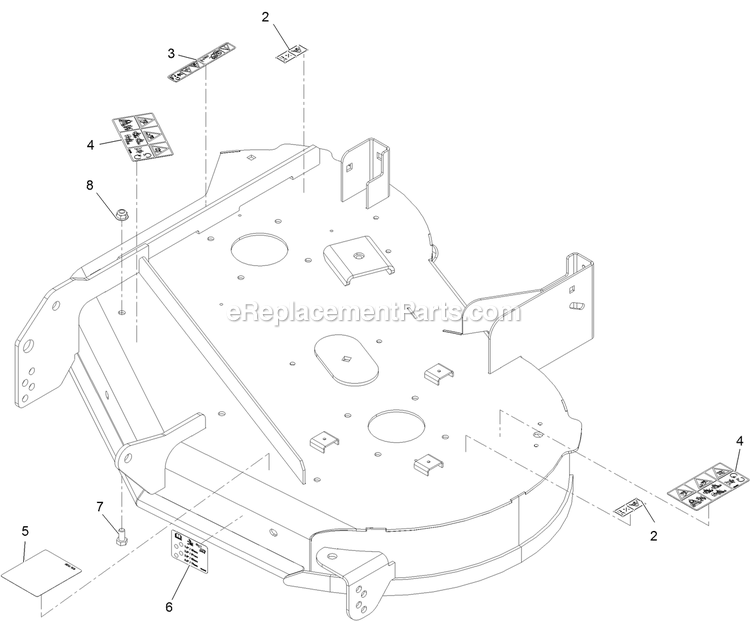 Deck With Decals Assembly Diagram and Parts List for QTS452CEM34200 (315000000-315999999)(2015) Exmark Lawn Mower