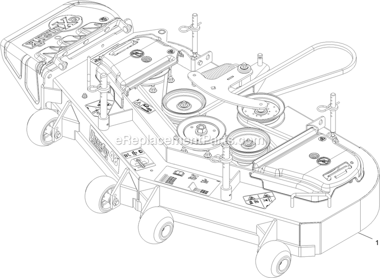 Complete Deck Assembly Diagram and Parts List for TTS541CKA48300 (315000000-315999999)(2015) Exmark Lawn Mower