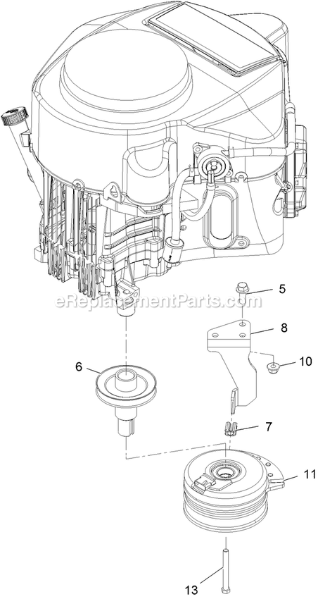 Clutch Assembly Diagram and Parts List for QTE651KA421 (313000000-313999999)(2013) Exmark Lawn Mower
