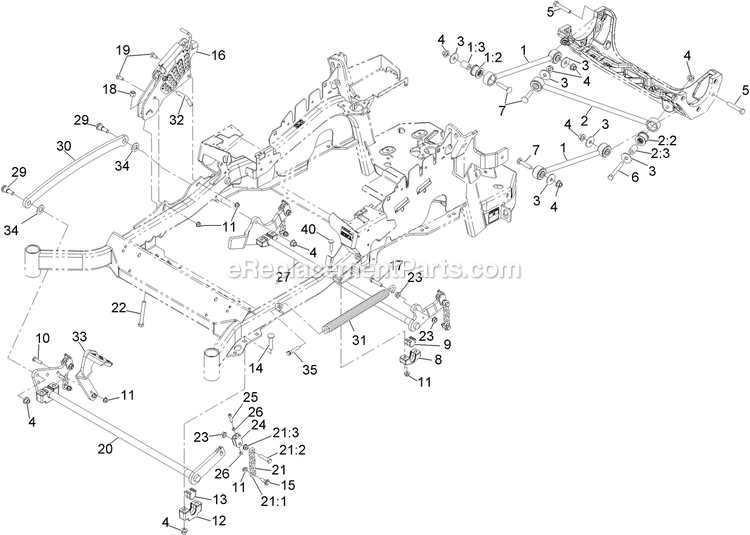 Deck Lift Assembly Diagram and Parts List for LZS29EKC724CA (920000-999999)(2011) Exmark Lawn Mower