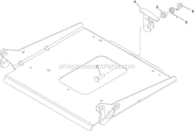 Seat Latch Assembly Diagram and Parts List for RAX691GKA524A3 (402082300-404314158)(2018) Exmark Lawn Mower