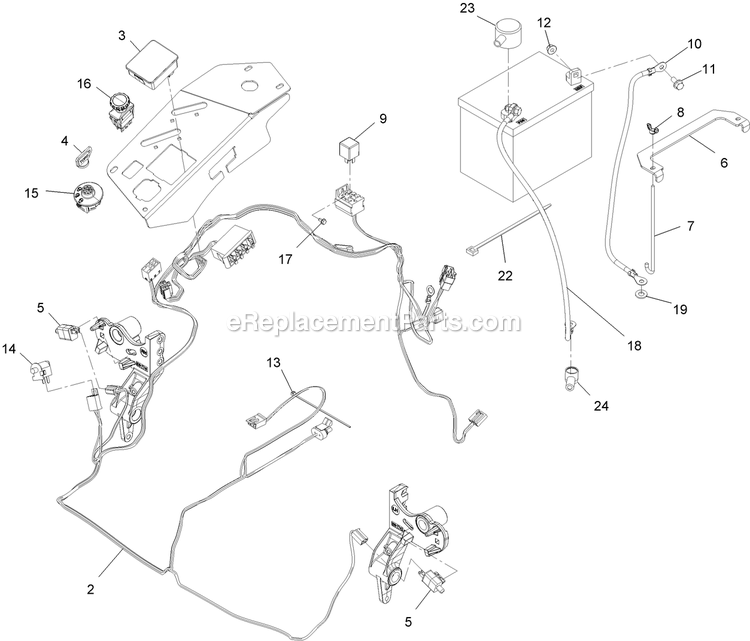 Electrical Group Diagram and Parts List for LZA20KAS484 (850000-919999)(2010) Exmark Lawn Mower