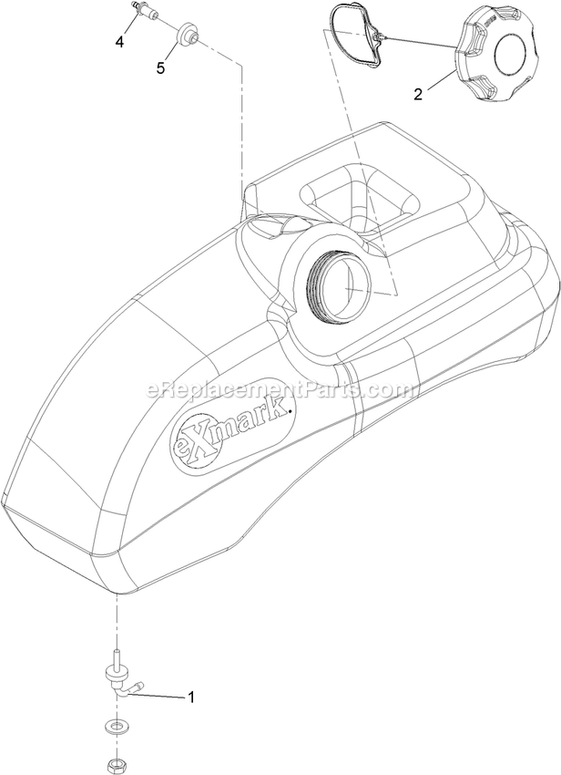 Fuel Tank Assembly (2) Diagram and Parts List for PNE651KA482 (314000000-314999999)(2014) Exmark Lawn Mower