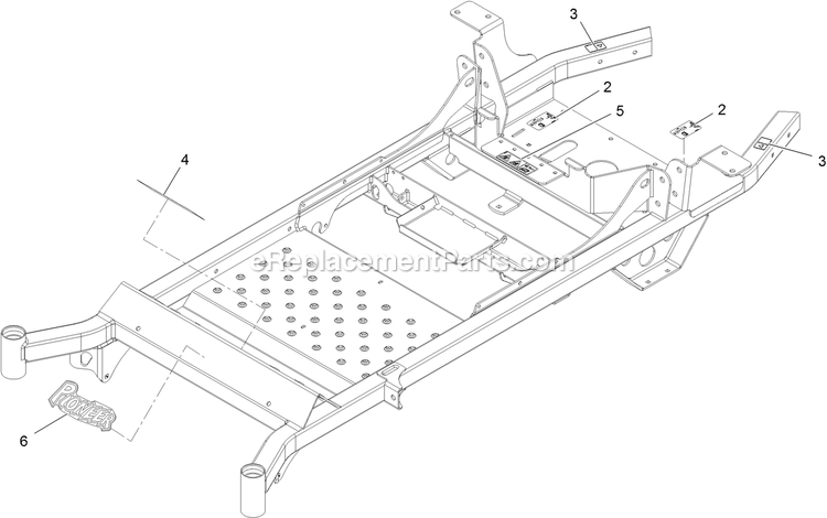 Main Frame With Decals Assembly Diagram and Parts List for PNS740GKC60RA3 (315000000-315999999)(2015) Exmark Lawn Mower