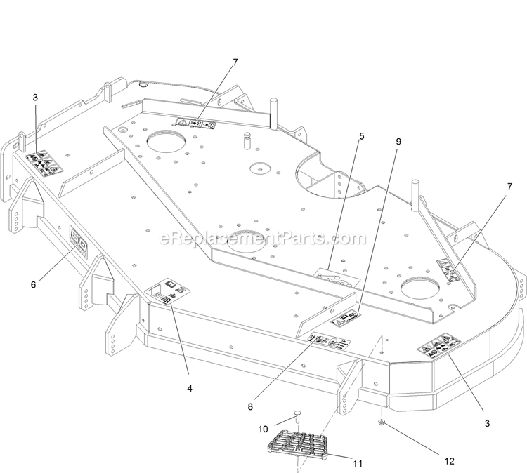 Deck With Decals Assembly (1) Diagram and Parts List for LZS902DKU605A1 (400000000-402082299)(2017) Exmark Lawn Mower