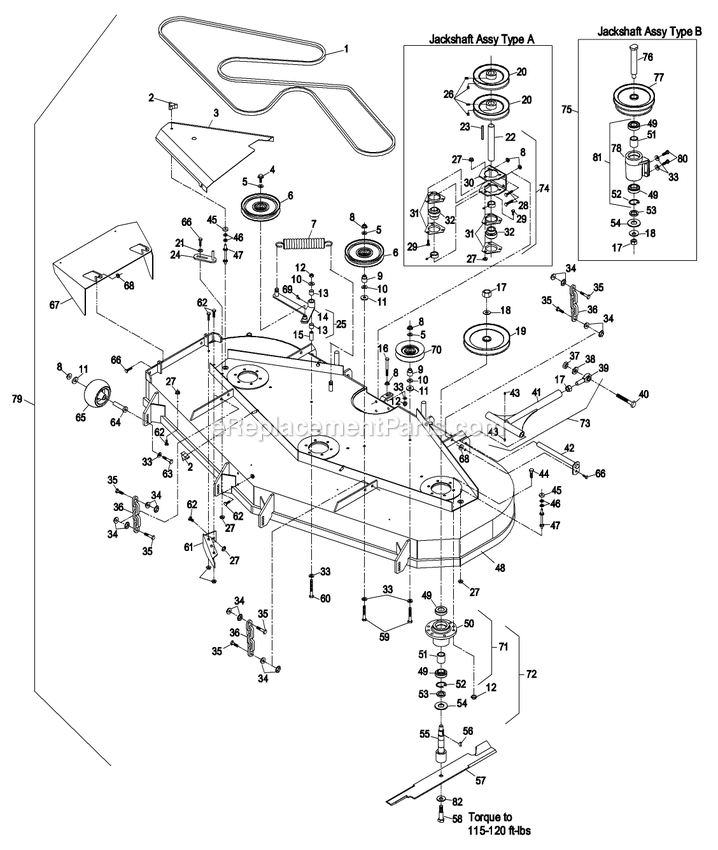Deck Group (3) Diagram and Parts List for LZ23KA604 (260000-319999)(2001) Exmark Lawn Mower