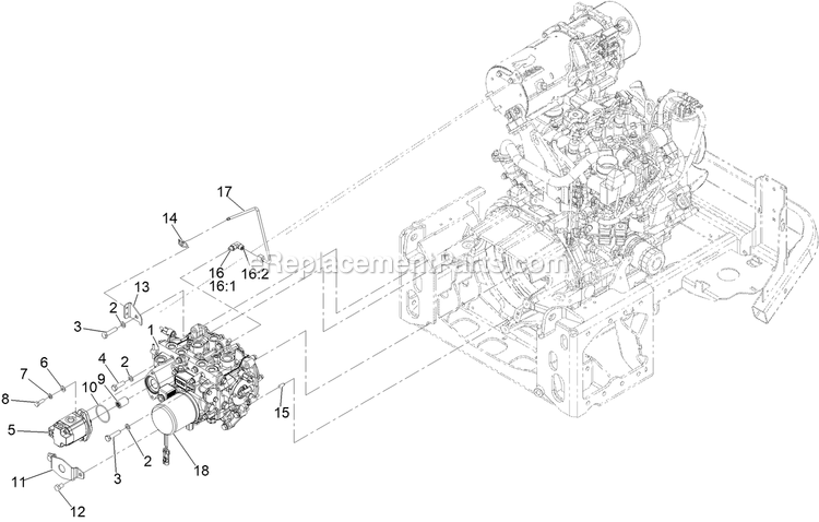 Transmission Assembly Diagram and Parts List for LZS80TDYM72RW0 (408644346-411294211)(2021) Exmark Lawn Mower