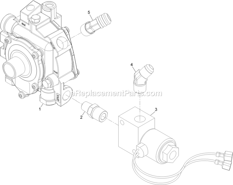 Lp Solenoid Regulator Assembly Diagram and Parts List for LZS801PKA724 (312000000-312999999)(2012) Exmark Lawn Mower