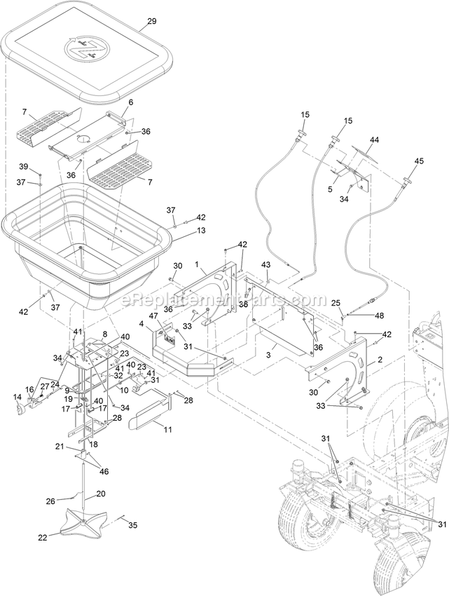 Hopper Assembly Diagram and Parts List for 34226 400000000-999999999 Exmark Sprayer