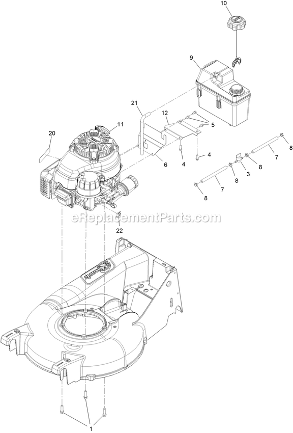 Engine Assembly Diagram and Parts List for ECX180CKA21000 (402082300-404314158)(2018) Exmark Lawn Mower