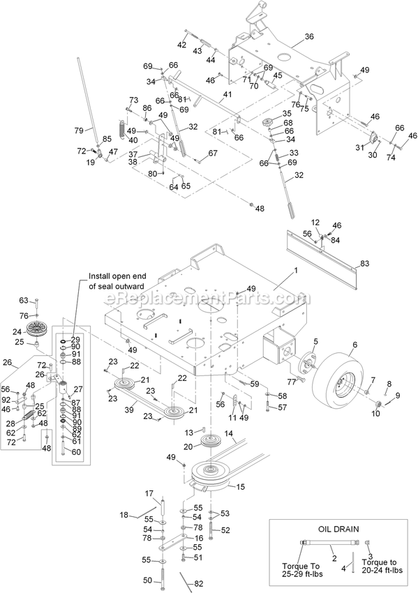 Engine Deck Group (1) Diagram and Parts List for TT23KAEB (670000-719999)(2007) Exmark Lawn Mower