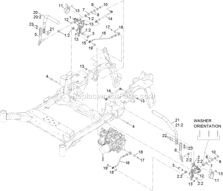 Motion Control Assembly Diagram and Parts List for LZS80TDYM604W0 (406294345-408644345)(2020) Exmark Lawn Mower