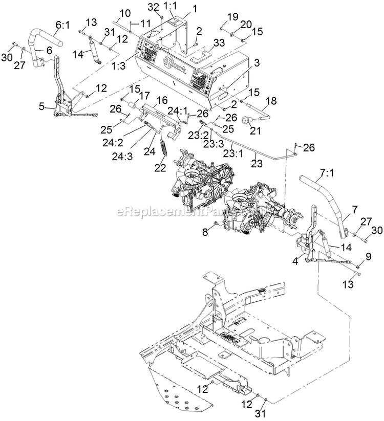 Motion Control Assembly Diagram and Parts List for PNS651KA483 (313000000-313999999)(2013) Exmark Lawn Mower
